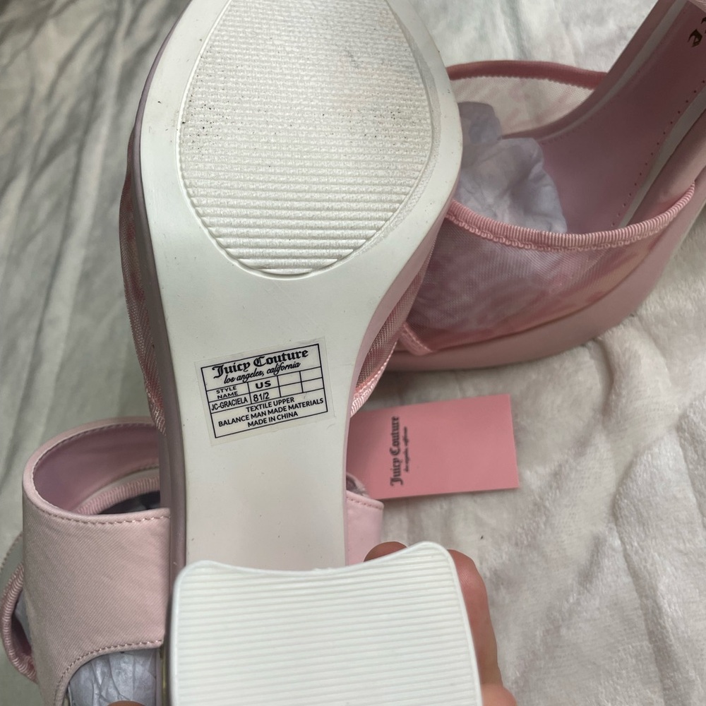 Juicy Couture Pale Pink Mesh Platform Heels